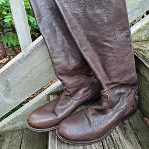 FRYE BOOTS - MELISSA Tall Brown Zipper Back FRYE BOOTS 7.5 B style 18642